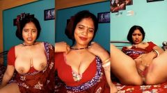 Bangla Bhabhi with huge boobs uses vibrator on her wet pussy